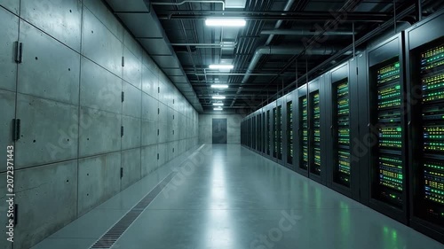 server room with rows of data racks