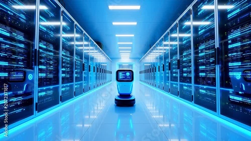 server room with robotic cart