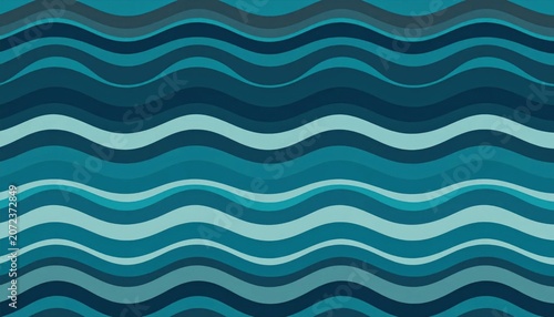 Abstract geometric wave pattern in various blue shades.