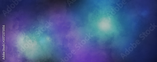 Abstract Blue and Purple Nebula Background with Glowing Light