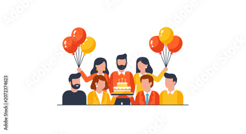 Diverse Group Celebrating Birthday.