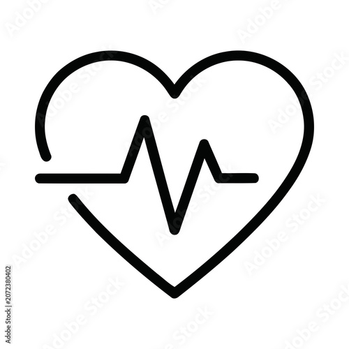 Simple Outline Heartbeat EKG Pulse Graphic Symbol Icon