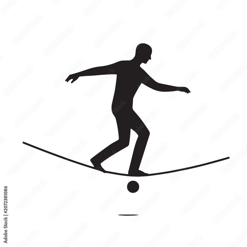 Fototapeta premium Black Life balance Silhouette Vector, High Quality Illustration on White Background