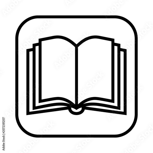 Vector icon of an open book for applications