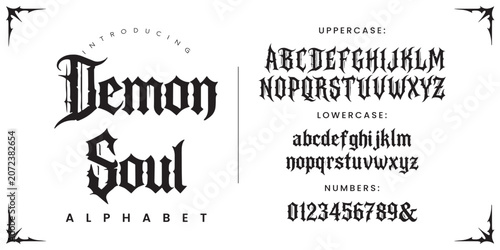 Foto Demon Soul sharp gothic blackletter heavy metal fantasy display font for dark po