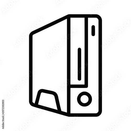 Minimalist Outline Icon Representing a Desktop Computer Tower Unit