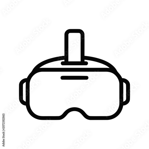 Simple Outline Modern Virtual Reality Goggles Icon Symbol