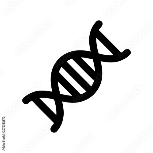 Simple Outline Style Double Helix Molecule Symbol Representing Genetics and Science