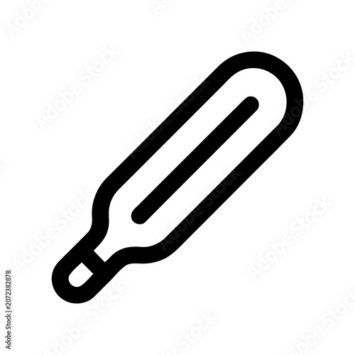 Simple Outline Medical Thermometer Shape Icon Symbol