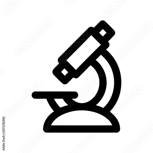 Minimalist Outline Handdrawn Scientific Microscope Instrument Icon