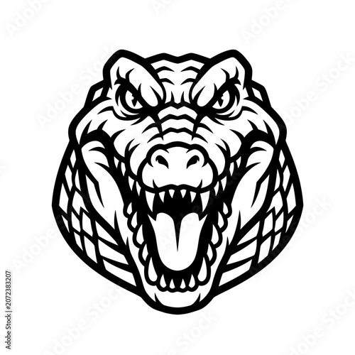 Fierce Alligator Head Mascot Logo - Aggressive Reptile Illustration