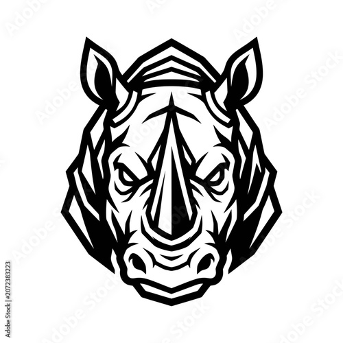 Rhino Head Logo Vector Graphic Icon
