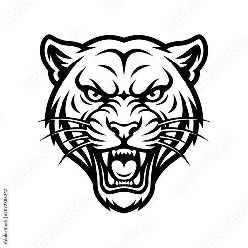 Fierce Tiger Head Mascot Logo, Roaring Wild Animal Emblem