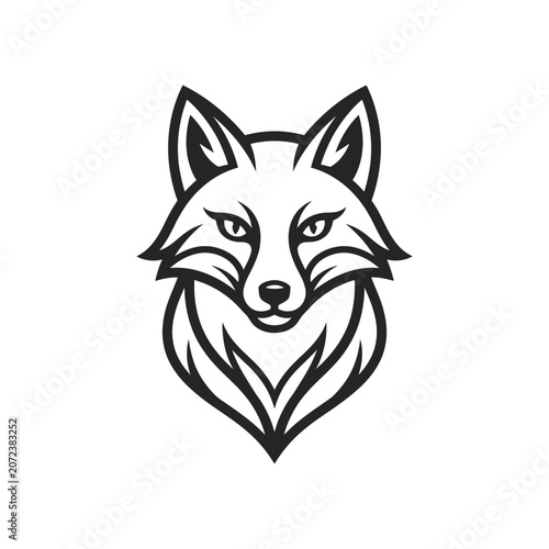 Stylized Fox Head Vector Logo Icon - Modern Geometric Animal Design