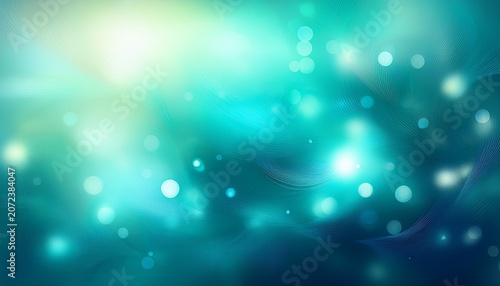 Bright Cyan Bokeh Abstract Background