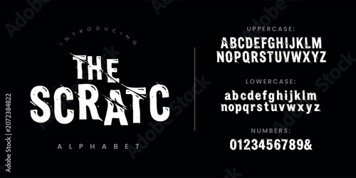 Photos The Scratch aggressive sliced and slashed bold display font with destructive gru