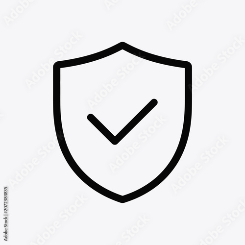 Shield logo with checkmark indicating security and protection