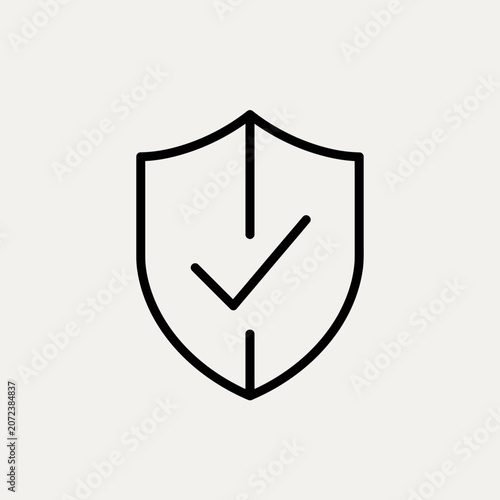 Shield icon with checkmark symbolizing security and approval