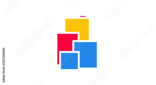 Colorful geometric shapes logo design.