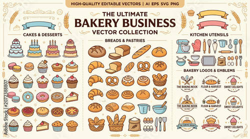 Bild auf Leinwand Set of vintage doodle vector food icons illustration for web design restaurant m