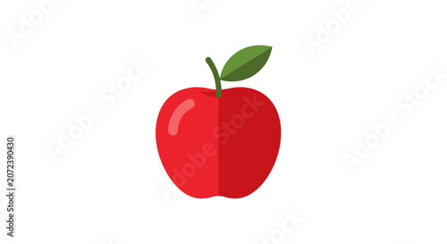 Fotografie Flat vector icon of a red apple.