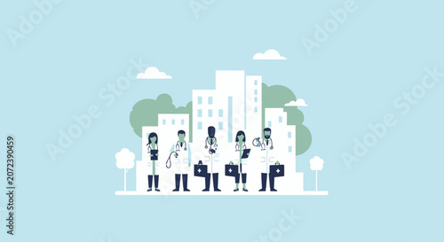 People in a City Setting.