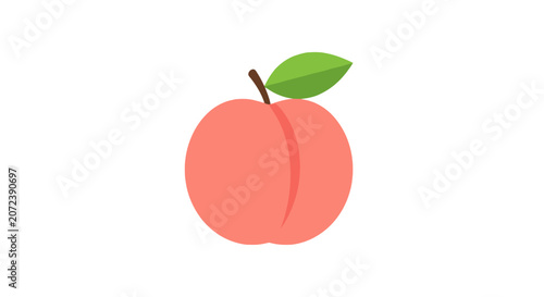 Photos Simple peach fruit flat icon.