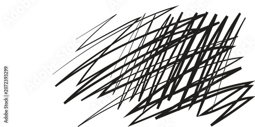 Obraz na plátně Abstract Black Scribble Lines Artwork Texture.