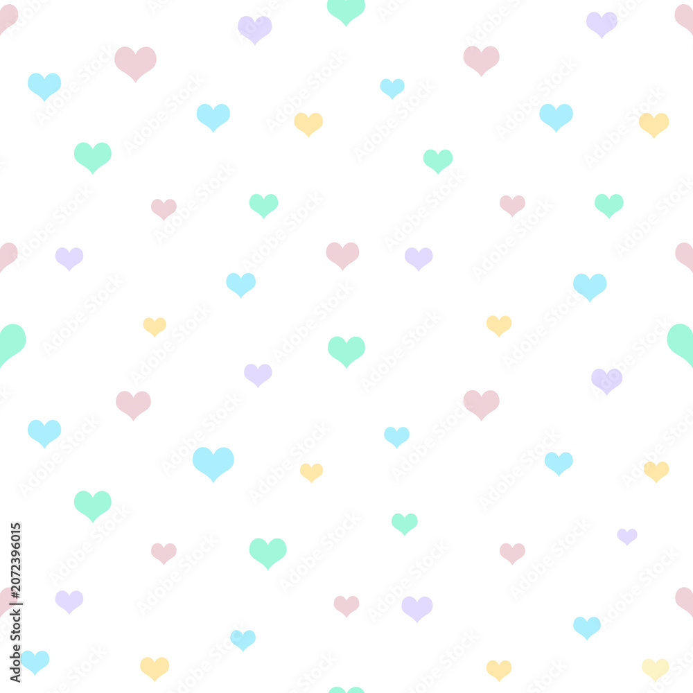 Obraz premium seamless pattern with hearts pastel colors