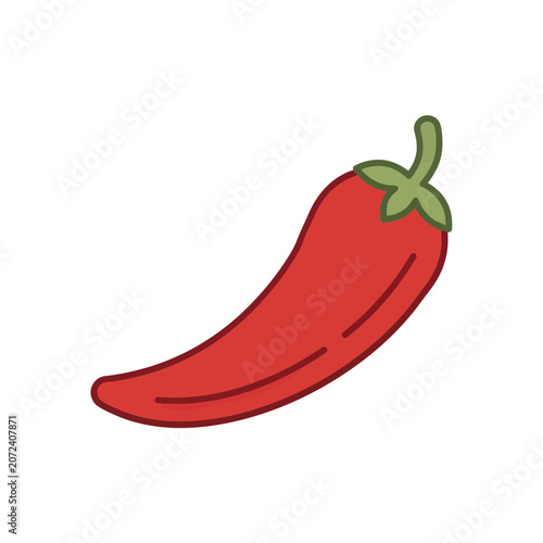 Red chili pepper flat vector illustration