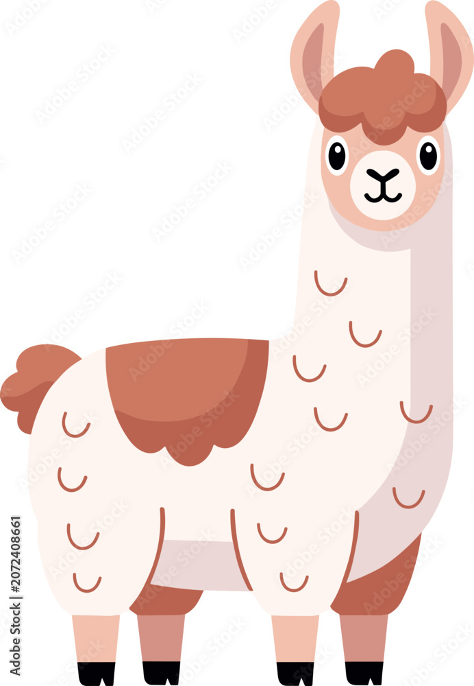 Fototapeta premium Cute Cartoon Llama Illustration