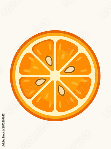 Orange Slice Collection Vector Set Isolated on White Background, Fresh Citrus Fruit Illustration