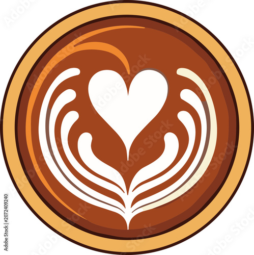 Latte Art Heart Design - Coffee Cream Pattern