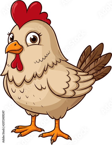 Cute Cartoon Chicken Illustration