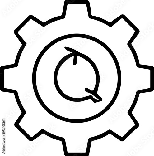 Gear with circular arrow icon, symbolizing automation, process, or system.
