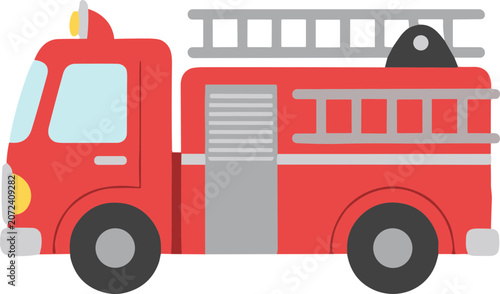Red Fire Truck Vehicle Illustration