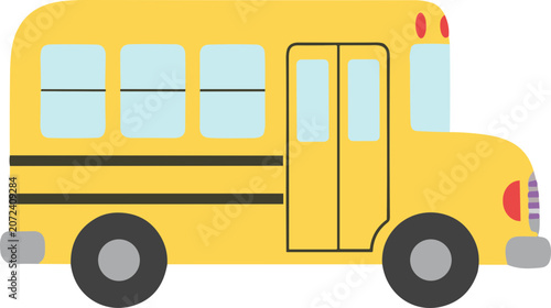 Yellow School Bus Illustration - Transportation for Kids