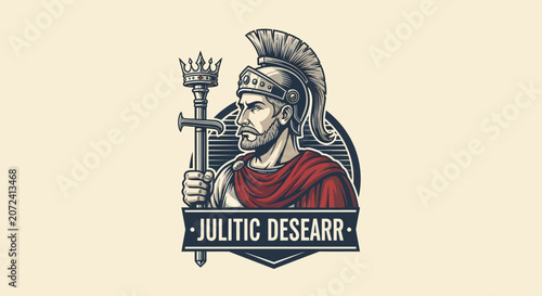 Obraz na plátně Ancient Roman Warrior Holding Sword.