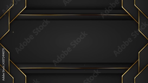 Symmetrical Cinematic Black Gold Border Frame Particles Awards Trailer Titles Cinematic Openers Intro Luxury Background Loop
