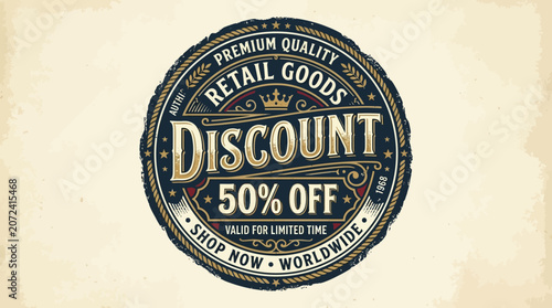 Billede på lærred Discount Retail Goods Label Badge.