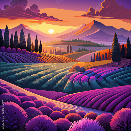 Sunset in the mountains