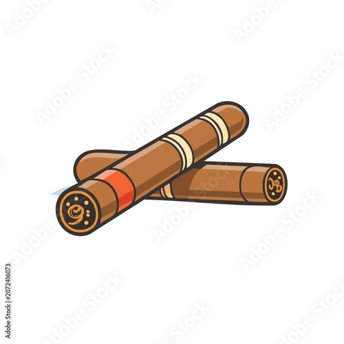 Two crossed cigars vector illustration
