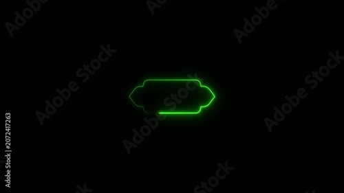 Glowing neon Islamic text frame icon animation,Glowing neon Islamic text frame icon video motion,Neon effect Islamic pattern frame icon animation.4k motion video .