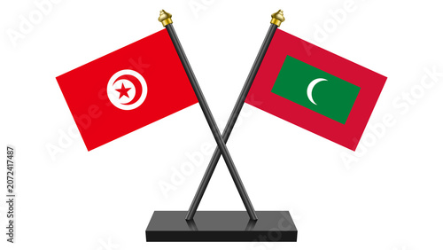 Flag of Maldives and Tunisia