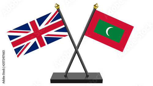 Flag of Maldives and United Kingdom of Great Britain