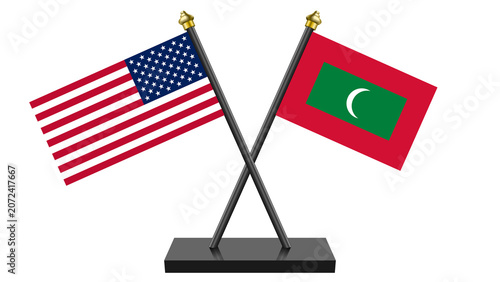 Flag of Maldives and United States of America