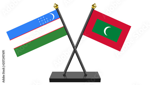 Flag of Maldives and Uzbekistan