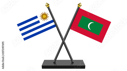 Flag of Maldives and Uruguay
