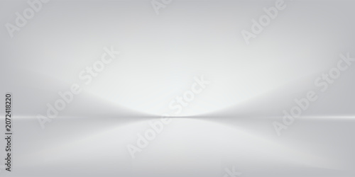 Gray and white studio space. Limbo light background. Abstract 3D gradient background for product presentation. Minimal wall view spotlight. Showcase, promotional display.