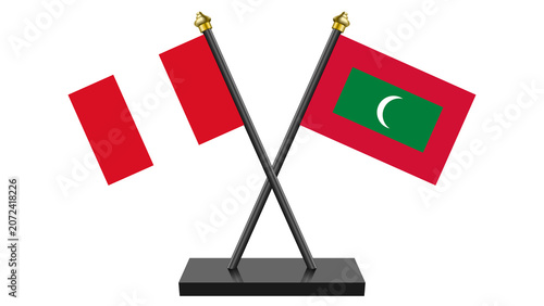 Flag of Maldives and Peru
